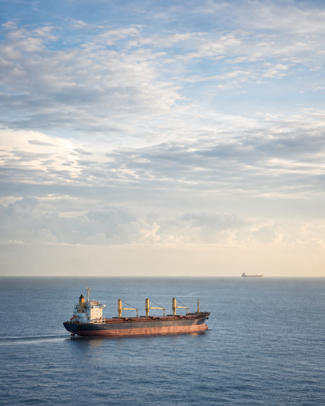 Cargo vessel at sea